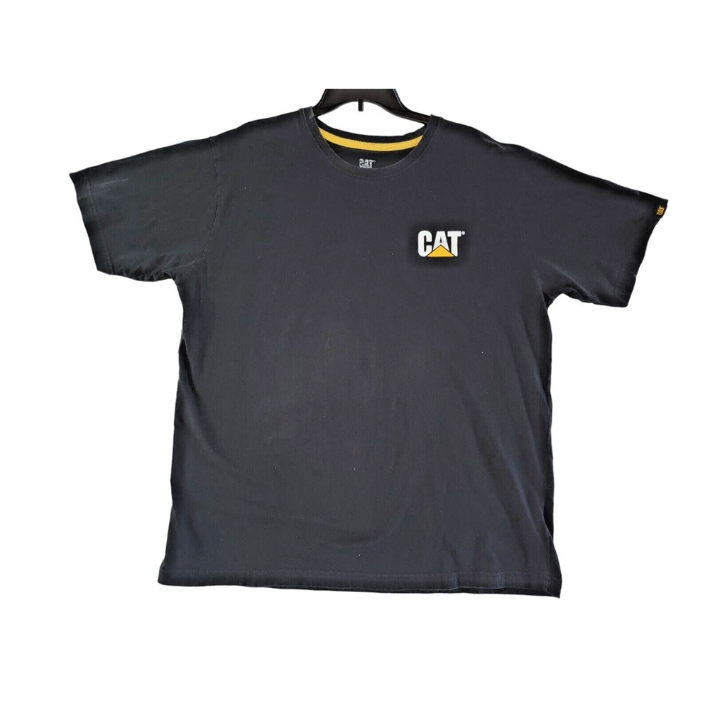 Caterpillar Men's Cat Black Short Sleeve T-Shirt Cotton Casual Work Tee XXL/2XL